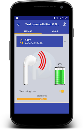 Bluetooth headset check - عکس برنامه موبایلی اندروید