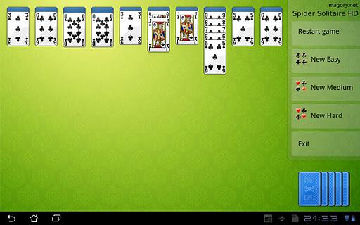 Spider Solitaire HD - عکس بازی موبایلی اندروید