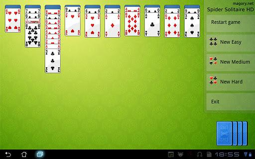 Spider Solitaire HD - Gameplay image of android game
