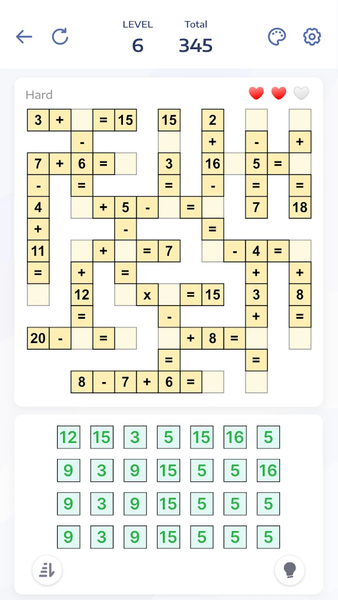 Crossmath - Math Puzzle Games - Gameplay image of android game
