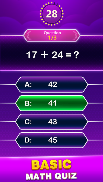 Math Trivia - Quiz Puzzle Game - Gameplay image of android game