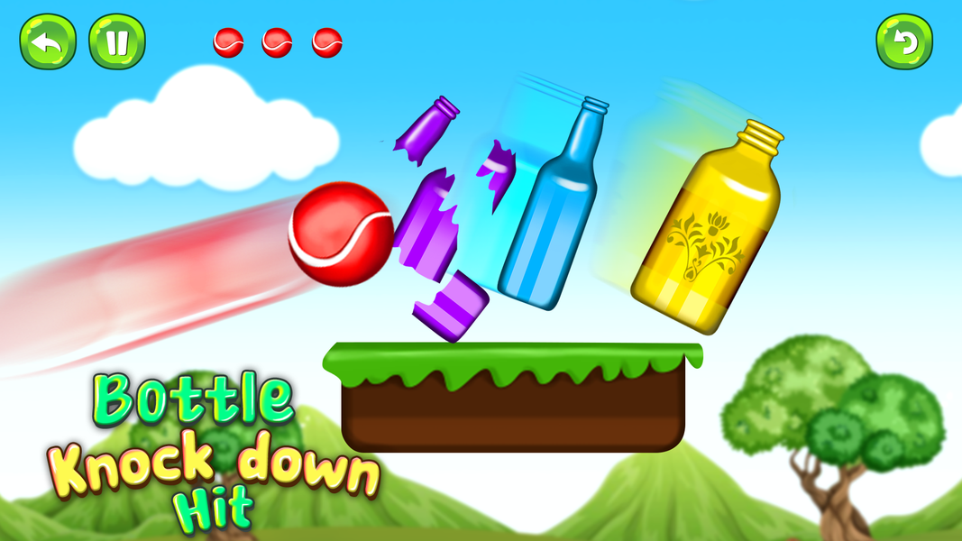 Bottle Knock Down Hit - Gameplay image of android game