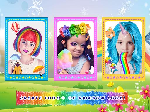 Crazy Rainbow Selfie Lense Camera Girl Makeup Cam - Gameplay image of android game