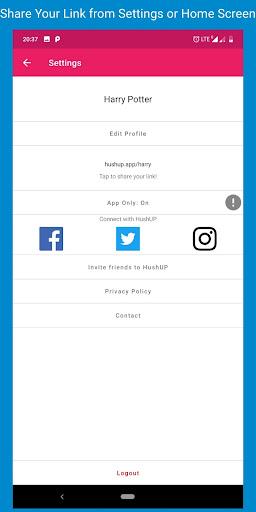 HushUP - Your anonymous friend - عکس برنامه موبایلی اندروید