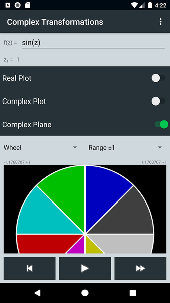 Complex Transform Calculator - Image screenshot of android app