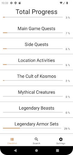 Guide, Checklist - AC Odyssey - عکس برنامه موبایلی اندروید