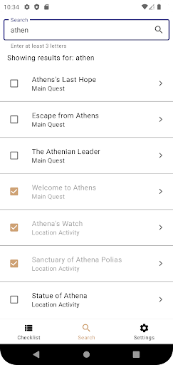 Guide, Checklist - AC Odyssey - Image screenshot of android app