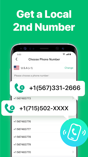 2nd Line - Second Phone Number - عکس برنامه موبایلی اندروید