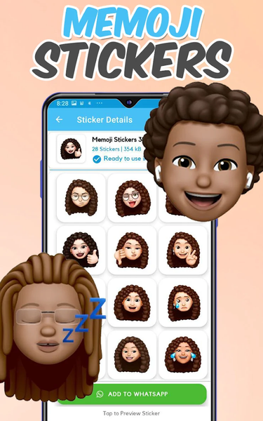 Memoji stickers for WhatsApp - Image screenshot of android app