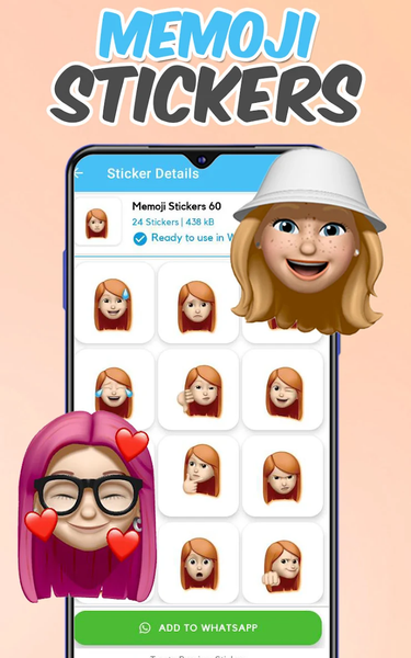 Memoji stickers for WhatsApp - Image screenshot of android app