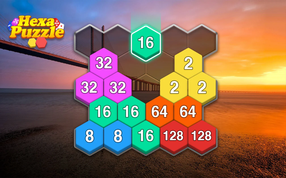 Merge Block - 2048 Hexa puzzle - Gameplay image of android game
