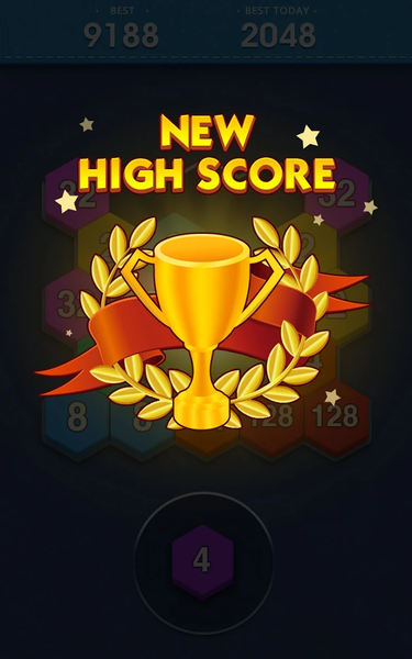 Merge Block - 2048 Hexa puzzle - Gameplay image of android game