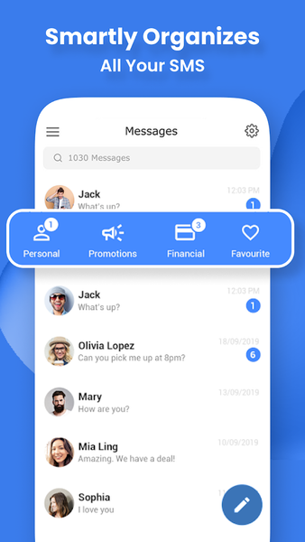 Messages : SMS Messager App - عکس برنامه موبایلی اندروید