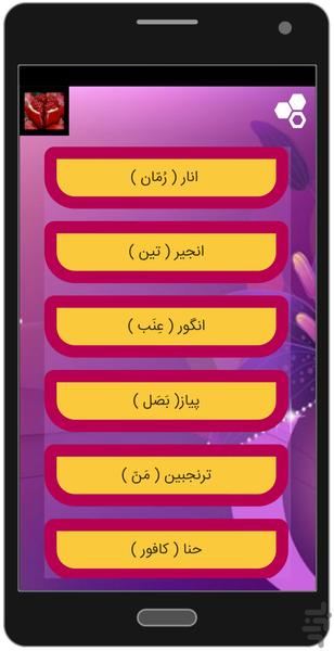 میوه های قرآنی و خواص آن - عکس برنامه موبایلی اندروید