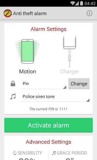 Anti Theft Alarm - Image screenshot of android app