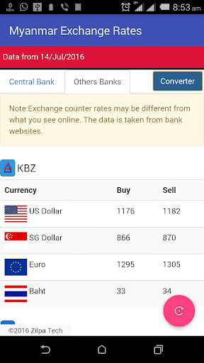 Myanmar Exchange Rates - Image screenshot of android app