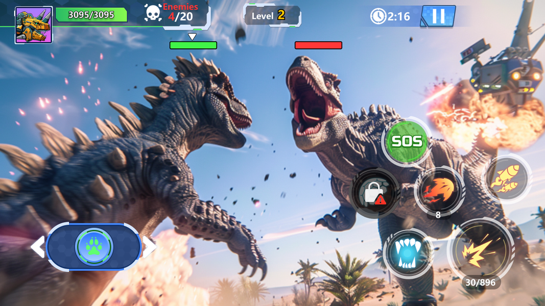 Jurassic Mech: Dinosaur Clash - Gameplay image of android game