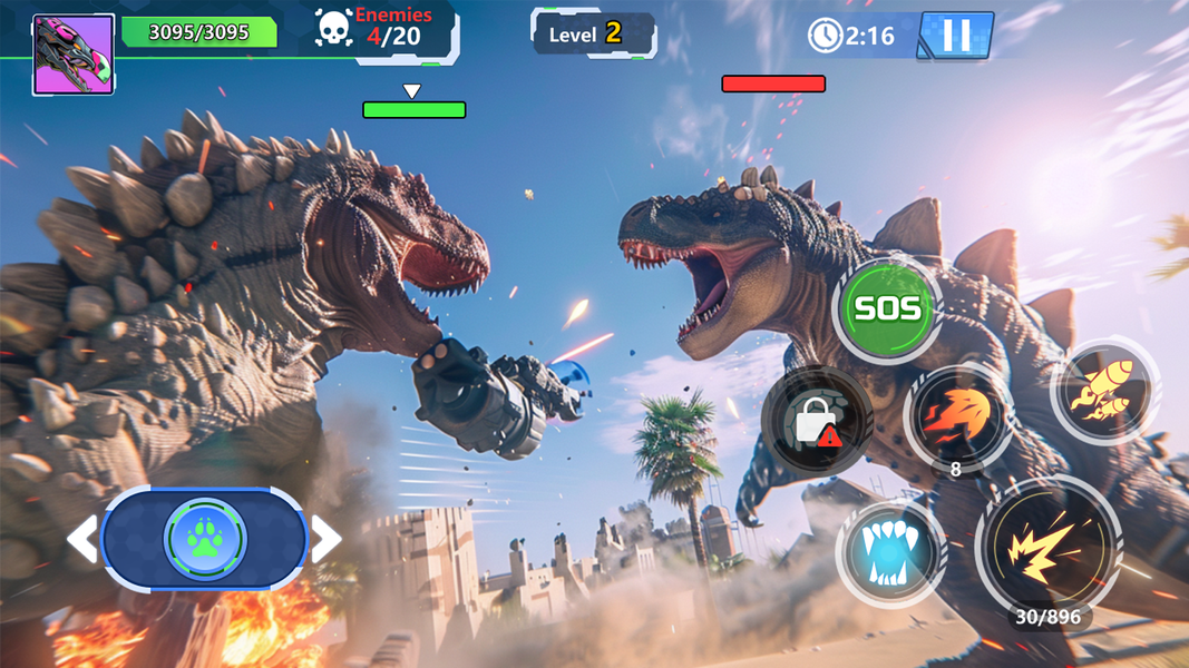 Jurassic Mech: Dinosaur Clash - Gameplay image of android game