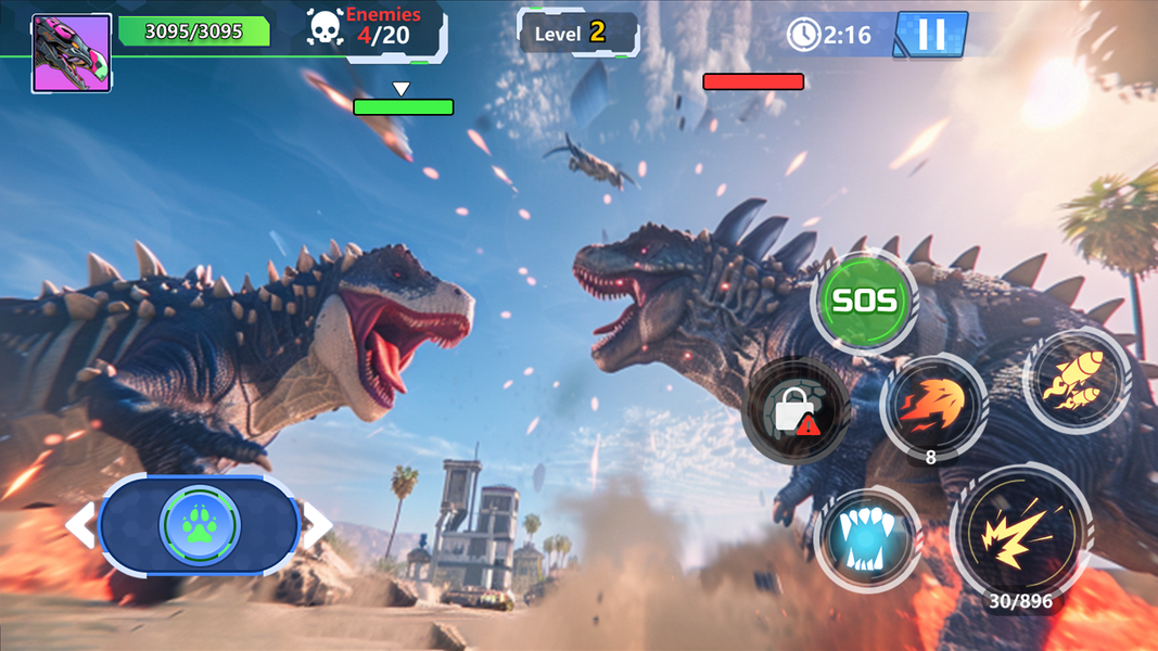 Jurassic Mech: Dinosaur Clash - Gameplay image of android game