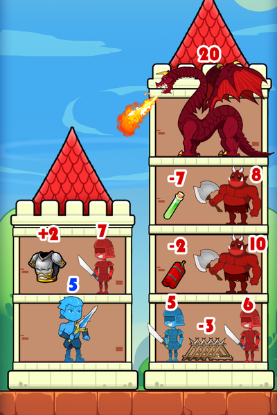 Hero Tower Puzzle:Stickman War - Gameplay image of android game