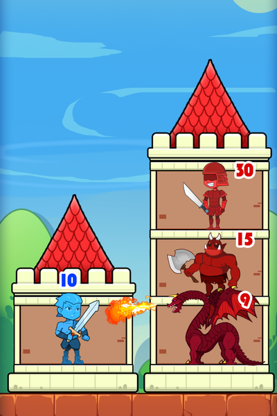 Hero Tower Puzzle:Stickman War - Gameplay image of android game