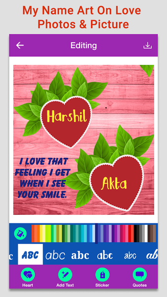 My Name Art On Love Photos - Image screenshot of android app