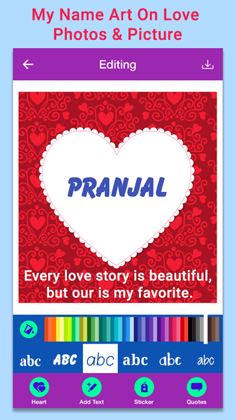My Name Art On Love Photos - Image screenshot of android app