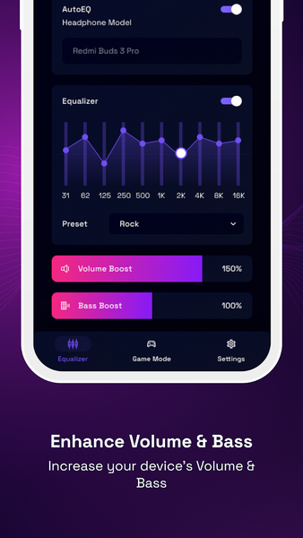 Volume Booster - Equalizer Pro - عکس برنامه موبایلی اندروید