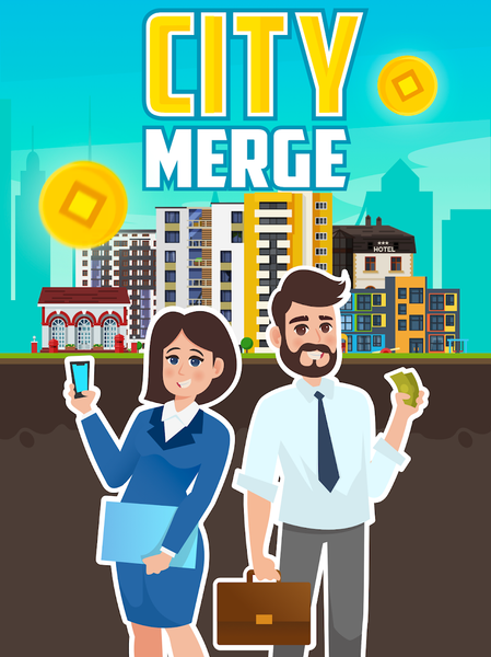 City Merge - idle building bus - عکس بازی موبایلی اندروید