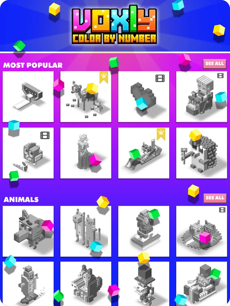Voxly: ۳D Color by Number. - عکس برنامه موبایلی اندروید