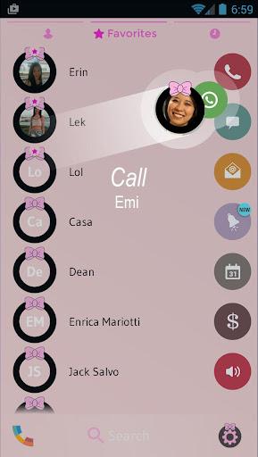 Theme Dialer Ribbon Pink - Image screenshot of android app