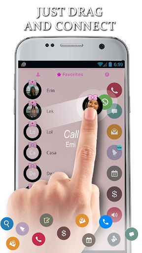 Theme Dialer Ribbon Pink - Image screenshot of android app