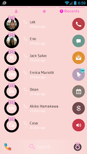Theme Dialer Ribbon Pink - Image screenshot of android app