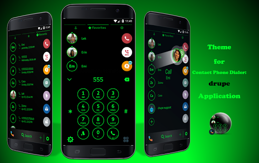 Theme Dialer Circle BlackGreen - Image screenshot of android app