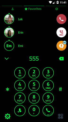 Theme Dialer Circle BlackGreen - Image screenshot of android app