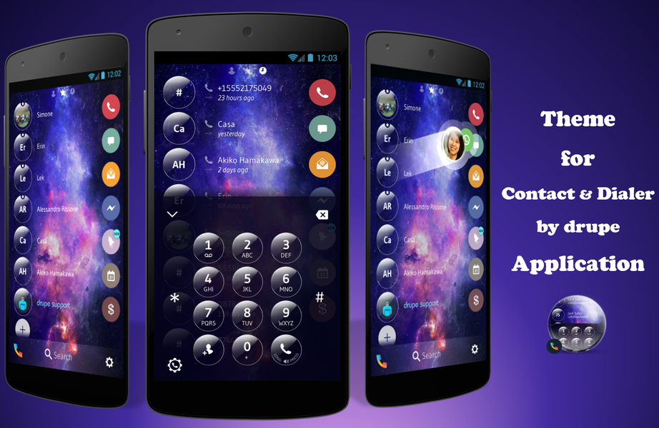 Theme Dialer Galaxy Glass - Image screenshot of android app