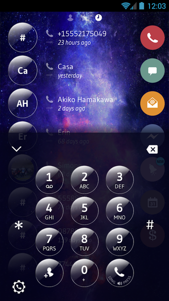 Theme Dialer Galaxy Glass - Image screenshot of android app