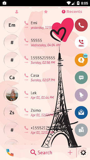 Theme Dialer Glass Paris - Image screenshot of android app