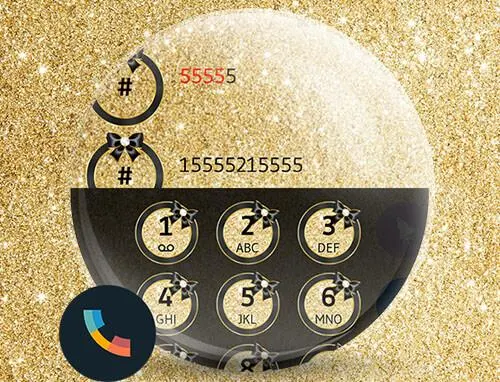 Theme Dialer Glitter Gold Bow - Image screenshot of android app