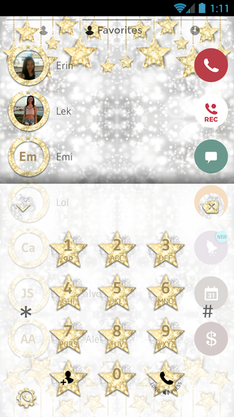 Theme Dialer Glitter GoldStars - Image screenshot of android app