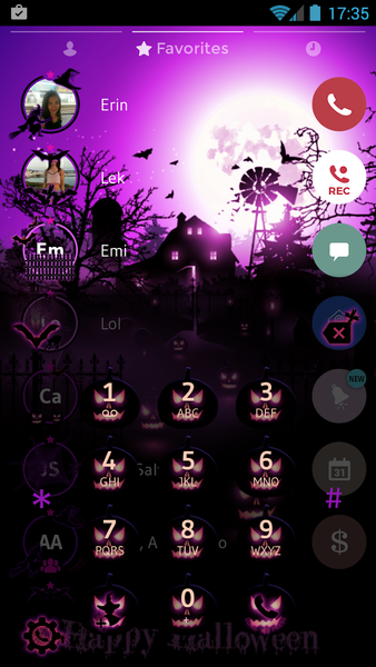 Theme Dialer Halloween Pink - Image screenshot of android app