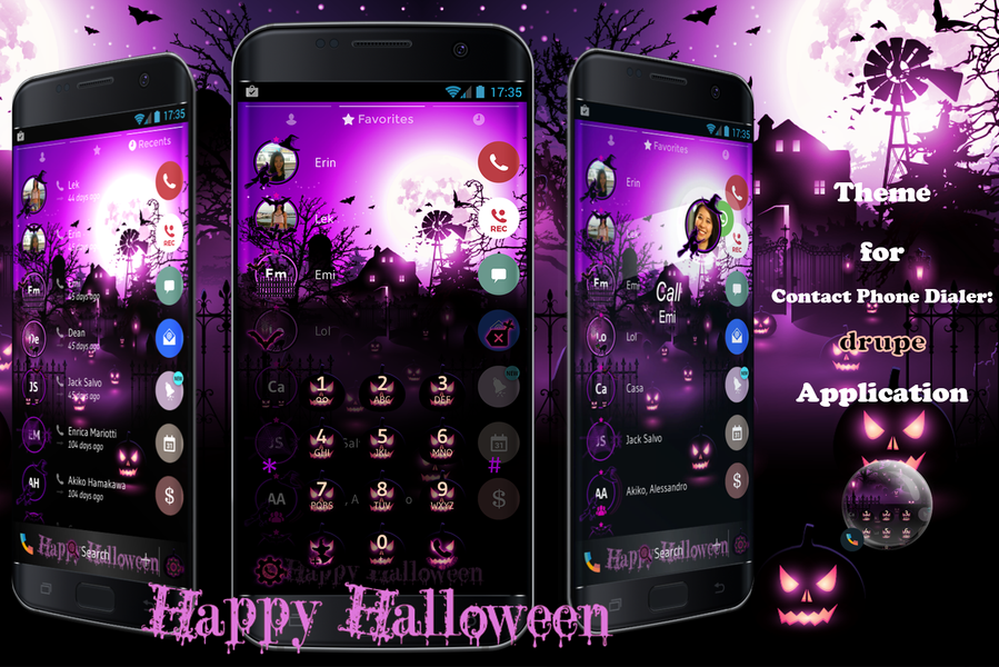 Theme Dialer Halloween Pink - Image screenshot of android app