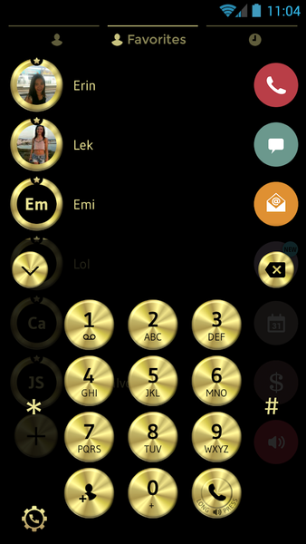 Theme Dialer Metal Gold - عکس برنامه موبایلی اندروید