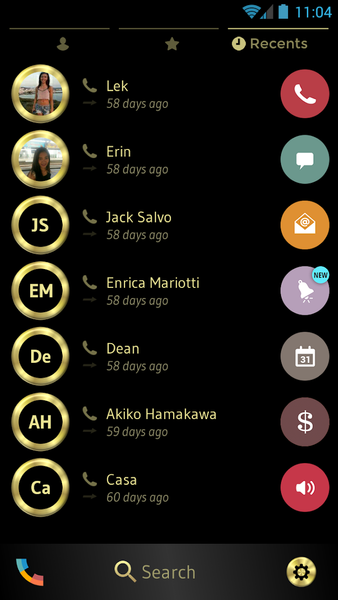 Theme Dialer Metal Gold - Image screenshot of android app
