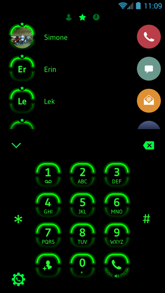 Theme Dialer Neon Green - عکس برنامه موبایلی اندروید