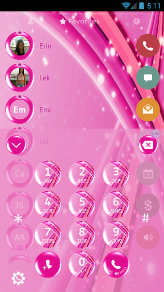 Theme Dialer Pink Sparkling - عکس برنامه موبایلی اندروید