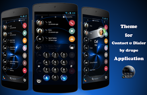 Theme Dialer Spheres BlackBlue - Image screenshot of android app