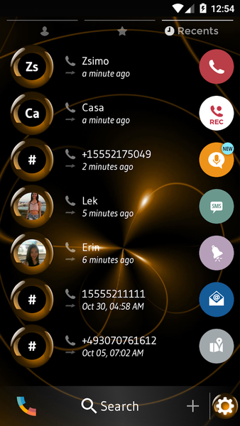 Theme Dialer Spheres Orange - Image screenshot of android app