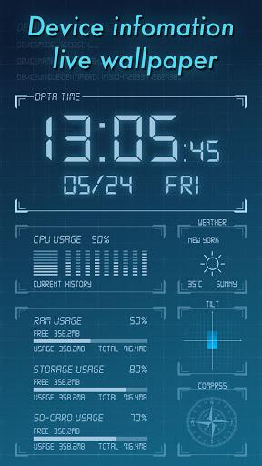 Device Info Live Wallpaper for Free - عکس برنامه موبایلی اندروید