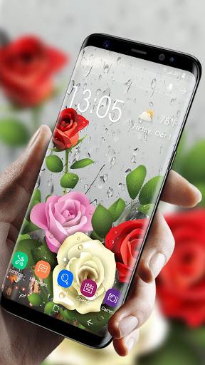 Rose Live Wallpaper with Waterdrops - Image screenshot of android app